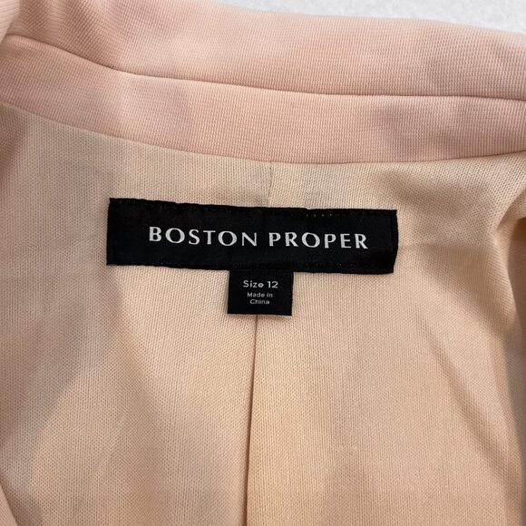Boston Proper Beyond Travel Classic Boyfriend Blazer jacket pink womens sz 12 - Picture 6 of 11